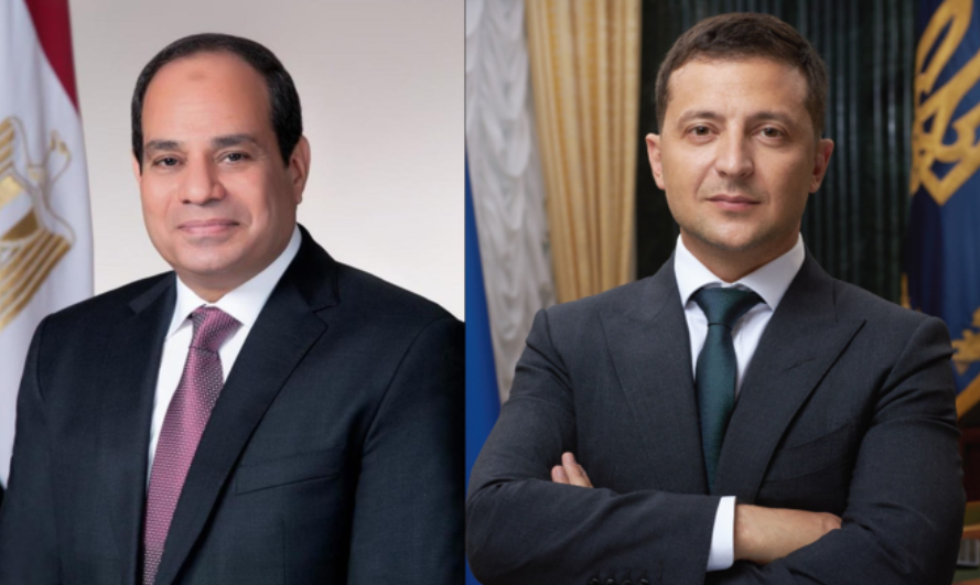 Egypt’s President Abdel Fattah El-Sisi received a phone call from his Ukrainian counterpart Volodymyr Zelensky. (Wikipedia)