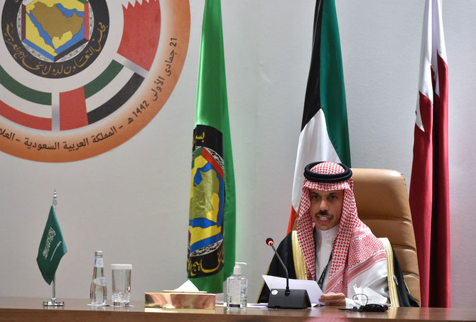 Saudi Arabian Foreign Minister Prince Faisal bin Farhan chairs a Gulf Cooperation Council meeting. (File/AFP)