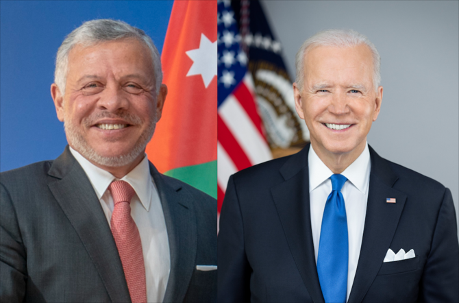 Jordan’s King Abdullah held a phone call with US President Joe Biden. (File/Wikipedia)