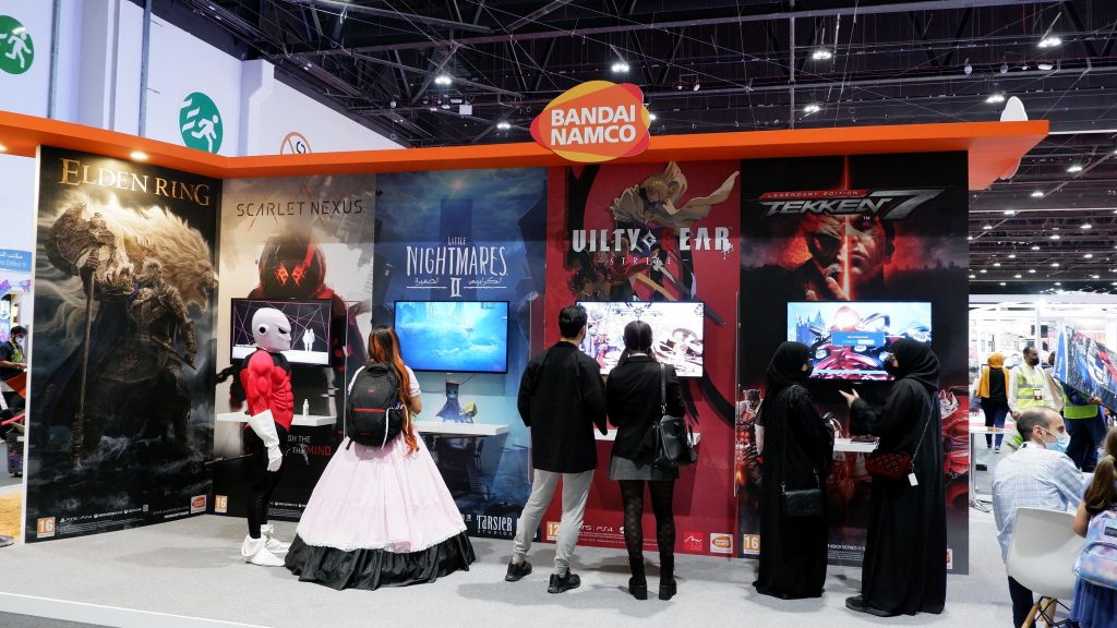 A booth that featured a life-sized statue for Malenia, Blade of Miquella (from Elden Ring) and gaming stations for Bandai Namco’s latest and best releases. (ANJ Photo)