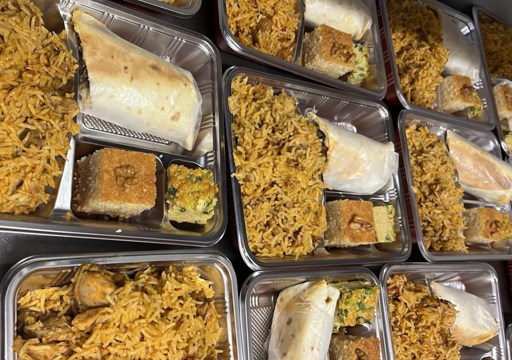 A view of the iftar meals box provided by Al Ain restaurant that were served at the the Yokohama Mosque during Ramadan 2022.  (Supplied)