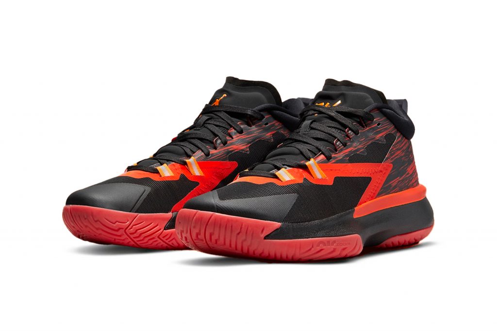 The red and black colourway of the Zion Williamson x Naruto collection. (Jordan)