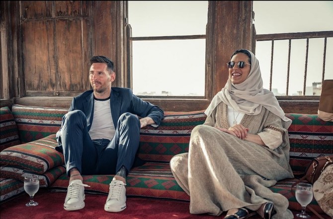 Football legend Lionel Messi’s visit of Jeddah’s historic area is part of efforts to showcase the country’s burgeoning tourism industry. (Saudi Tourism)