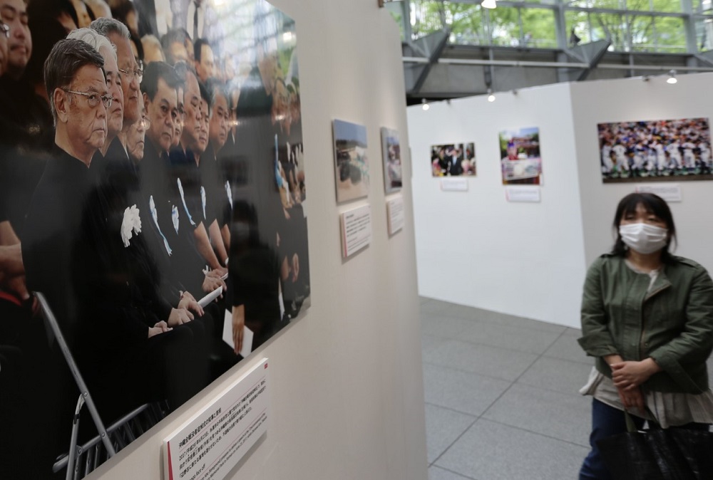 The exhibition continues until May 15, the anniversary date of the 50th anniversary of the return of the island to Japanese control. (ANJ/ Pierre Boutier)