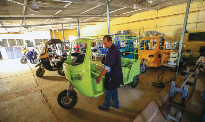 Al-Shehab rickshaw factory in Khartoum’s Bahri district. (AFP)