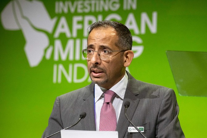 Saudi Minister of Industry and Mineral Resources Bandar Alkhorayef speaks at the Mining Indaba in Cape Town on Monday. AFP