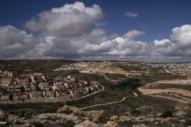 An Israeli rights group says Israel has approved the construction of more than 4,000 settler homes in the occupied West Bank. Above, the West Bank Jewish settlement of Efrat, Mar. 10, 2022. (AP Photo)