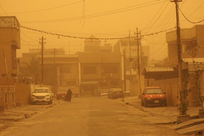 Flights at Baghad International Airport were cancelled after an intense dust storm hit Iraq.  (File/AFP)