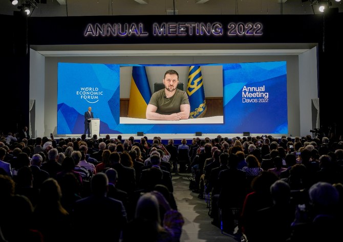Ukraine's President Volodymyr Zelenskyy gives special address at WEFF 2022. (File/AFP))