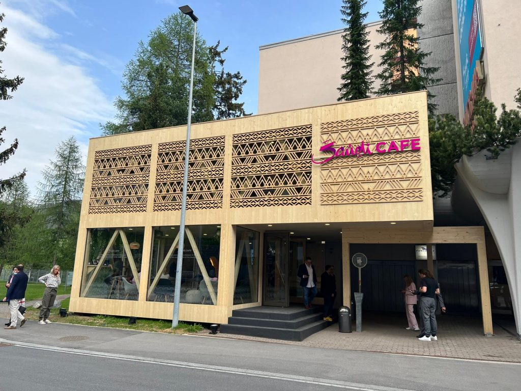 The Saudi Tourism Authority has brought a small slice of the Kingdom’s culture to the Swiss mountains in the shape of the Saudi Cafe. (Supplied/Saudi Tourism Authority)