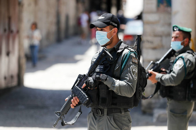 Member of the Israeli security forces patrol in Jerusalem. (AFP)