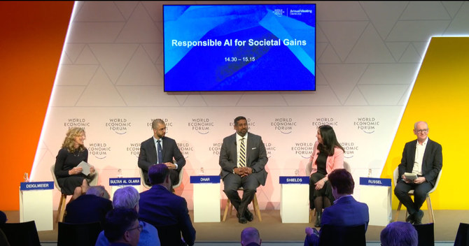 WEF22 panel discussion titled 'Responsible AI for Societal gains'. (Supplied)