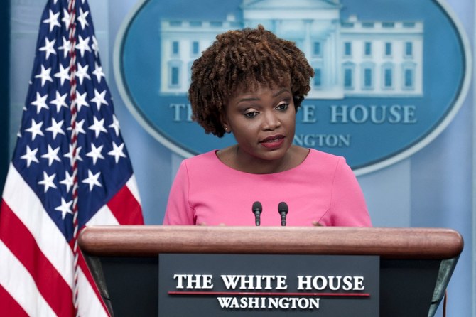 White House Press Secretary Karine Jean-Pierre speaks at a daily press briefing at the White House on May 26, 2022 in Washington, DC. (AFP)