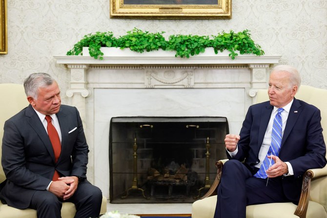 President Biden during a meeting with Jordan's King Abdullah II in 2021. (Reuters/File Photo)