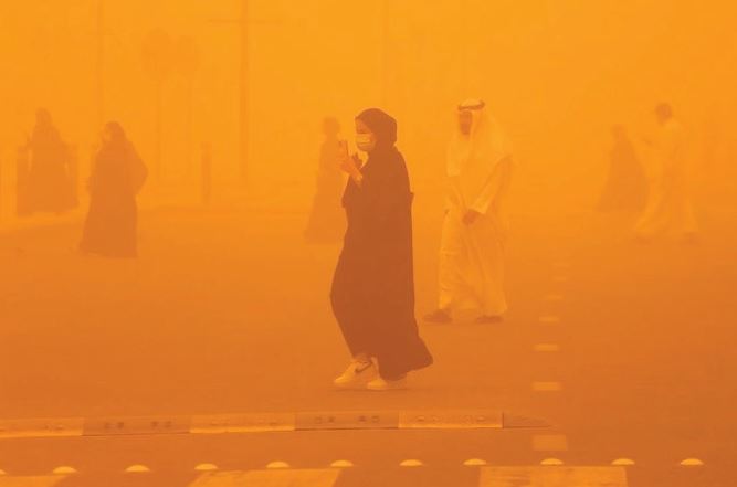 Sandstorms are typical in late spring and summer, spurred by seasonal winds. (AFP)