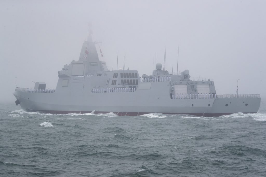 Those ships have been growing in sophistication as well, with the Type 055, also known as the Nanchang class, featuring a stealthy design and packing air-defense missiles and anti-ship and anti-land cruise missiles, as well as torpedoes. (AFP)