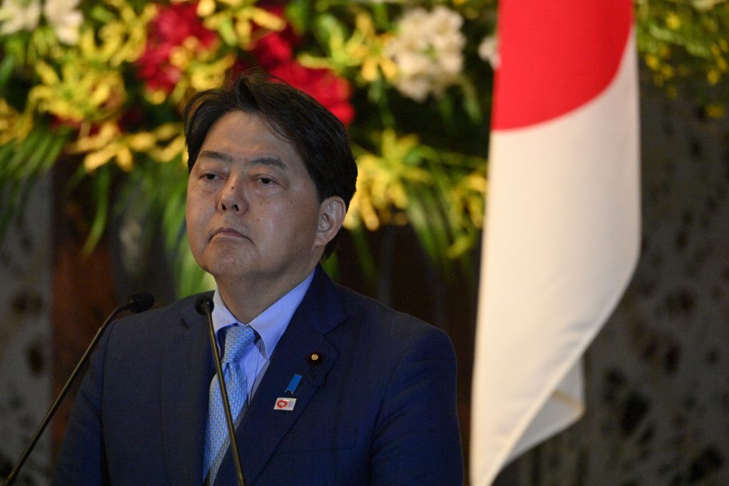 Minister Hayashi expressed the intention to further relations between France and Japan and work alongside one another to combat various international challenges, including Russia’s invasion of Ukraine. (AFP)