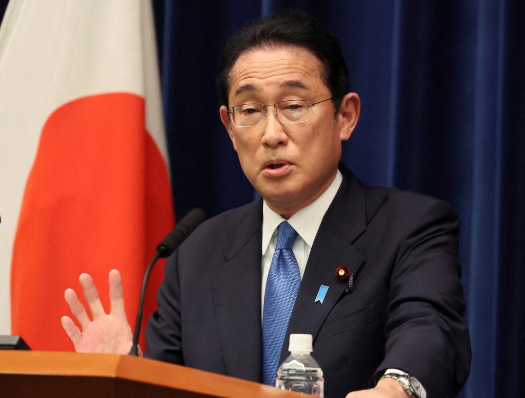 apanese Prime Minister Fumio Kishida delivers a speech at his official residence as a 150-day ordinary Diet session was closed, in Tokyo, Japan, June 15, 2022. (File photo/Reuters)