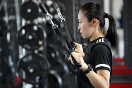 Yoshimi Yamashita of Japan speaks during an interview with The Associated Press Monday, June 27, 2022, at JFA YUME Field in Chiba, near Tokyo. (AP)