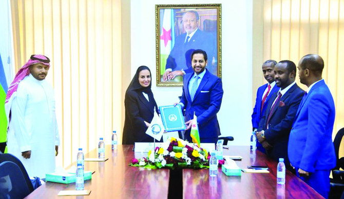 Djibouti Ambassador Dya-Eddine Said Bamakhrama signs the Digital Cooperation Organization’s founding charter in a ceremony organized in Riyadh. (Supplied)