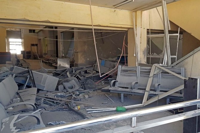 A handout picture released by Syrian Arab News Agency on June 12, 2022 shows damage at the Damascus International Airport following an Israeli strike. (File/AFP)