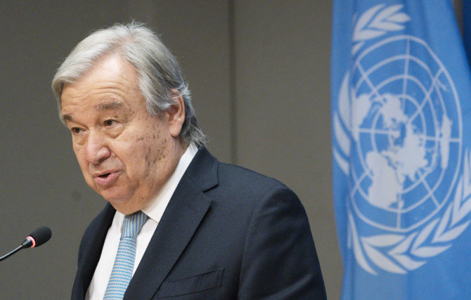 United Nations Secretary-General Antonio Guterres addresses reporters during a news conference on June 8, 2022 at United Nations headquarters. (AP)