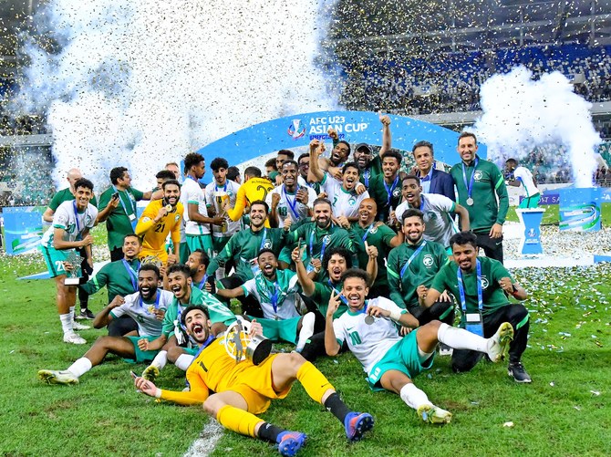 It is the first time the young Green Falcons have won the AFC U-23 Asian Cup after final defeats in 2013 and 2020. (Saudi National Team)