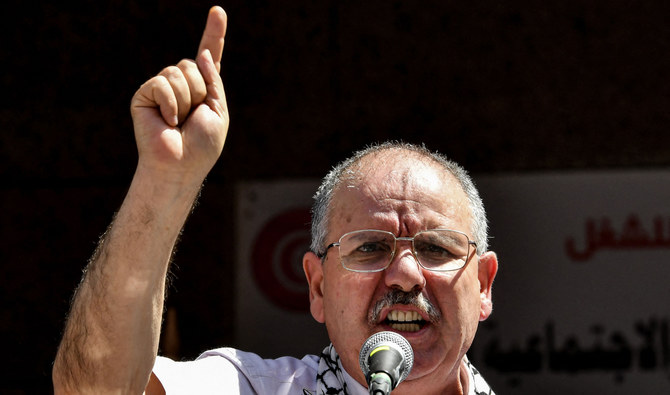 “We reject the conditions set by the IMF, given Tunisians’ low salaries, lack of means, rising poverty and unemployment,” Noureddine Taboubi told reporters. (AFP/File)