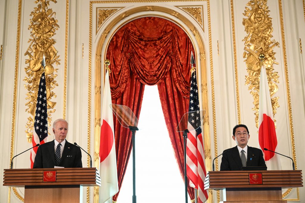 US president Joe Biden (left) will meet with Japanese prime minister Fumio Kishida (right) in Madrid on Wednesday. (AFP/file)