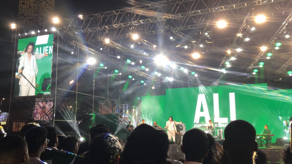 ALI and the musician ended the concert by bowing to the audience.