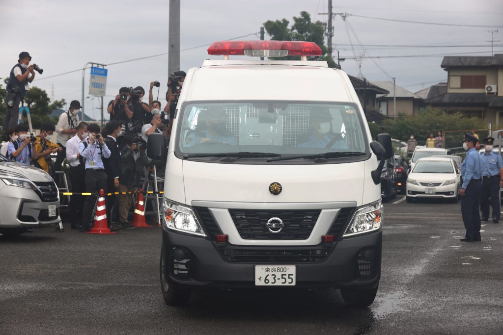 Several 1-meter square wooden boards were found from a minivehicle owned in the name of the suspect, Tetsuya Yamagami, 41, according to sources at the police department of Nara Prefecture. (AFP)