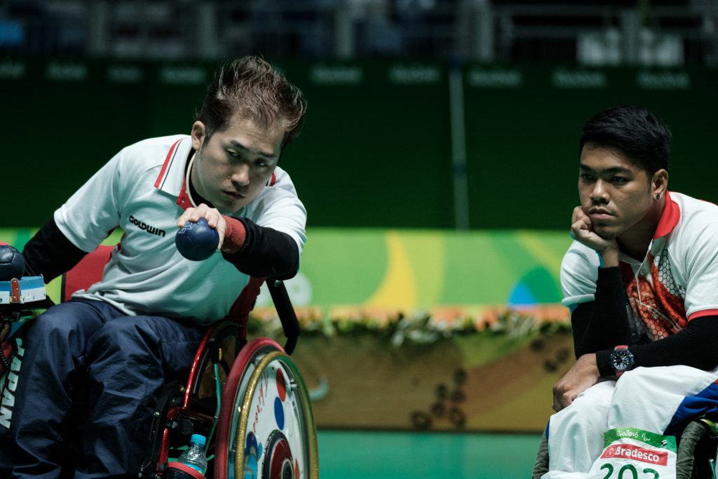 Takayuki Hirose, the gold medalist in boccia in Tokyo, (AFP)