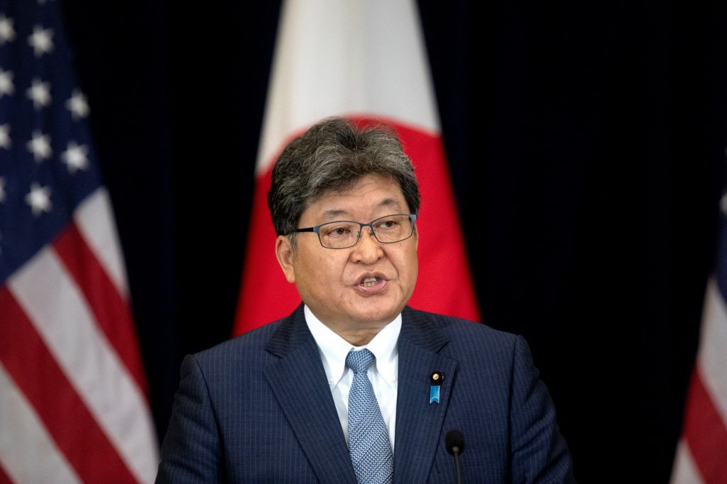 Koichi Hagiuda, Japan's Minister of Economy, Trade, and Industry, responds to a journalist's question during the U.S.-Japan Economic Policy Consultative Committee (EPCC) meeting at the State Department in Washington, U.S., July. 29, 2022. (File photo/Reuters)