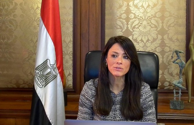 Sonja Gibbs, during a video meeting with International Cooperation Minister Rania Al-Mashat, said COP27 in Sharm El-Sheikh is a great opportunity for Egypt to present its achievements. (@RaniaAlMashat)