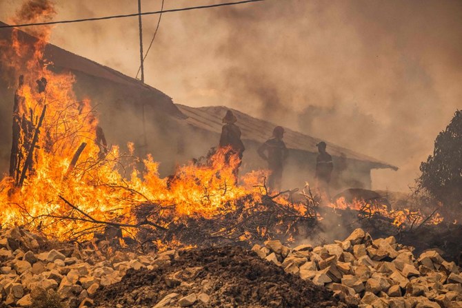 The fires, fanned by strong winds in the four areas, have not resulted in any casualties so far. (AFP)