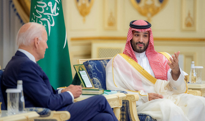 Joe Biden and Crown Prince Mohammed bin Salman held a meeting on Friday. (SPA)
