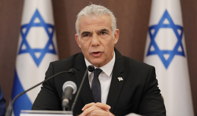 Israeli Prime Minister Yair Lapid speaks during a cabinet meeting at the prime minister's office in Jerusalem, Sunday, July 17, 2022. (AP/File)