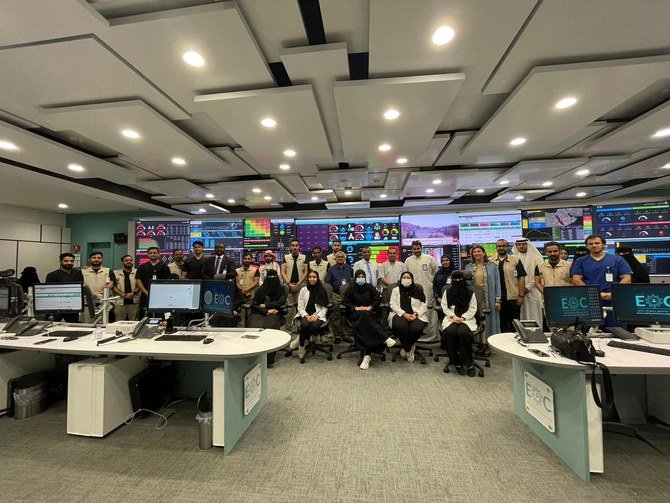 Saudi team at the Crisis and Disaster Management Center, which has been praised by World Health Organization. (Supplied)