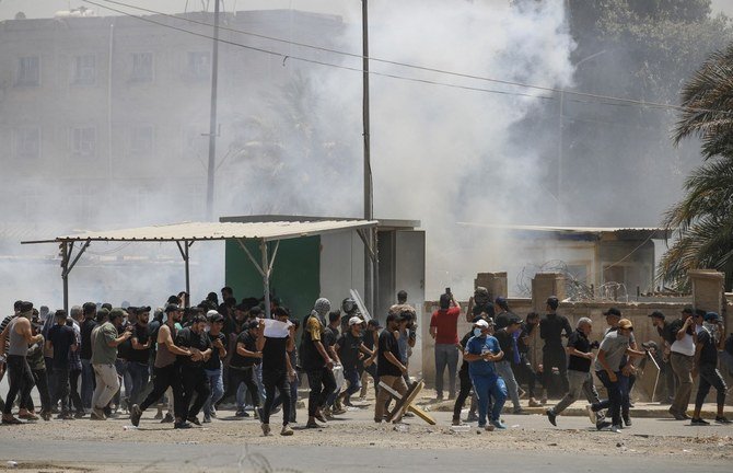 The demonstrators broke into the highly-secured Green Zone in the capital. (AFP)