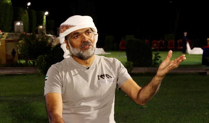 Saeed Al-Memari, the first Emirati climber to summit K2, speaks to Arab News in Gilgit, the capital of Gilgit-Baltistan, northern Pakistan on July 26, 2022. (AN Photo)