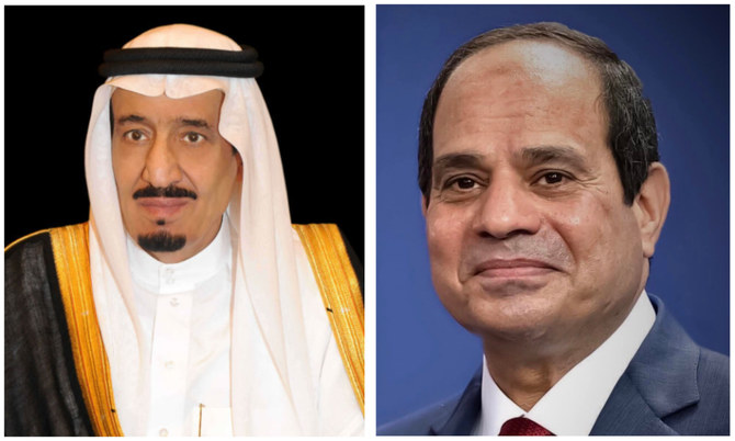 Saudi Arabia’s King Salman and Egypt’s President Abdel Fattah El-Sisi discussed issues of common interest. (File/SPA/Spokesman of the Egyptian Presidency)
