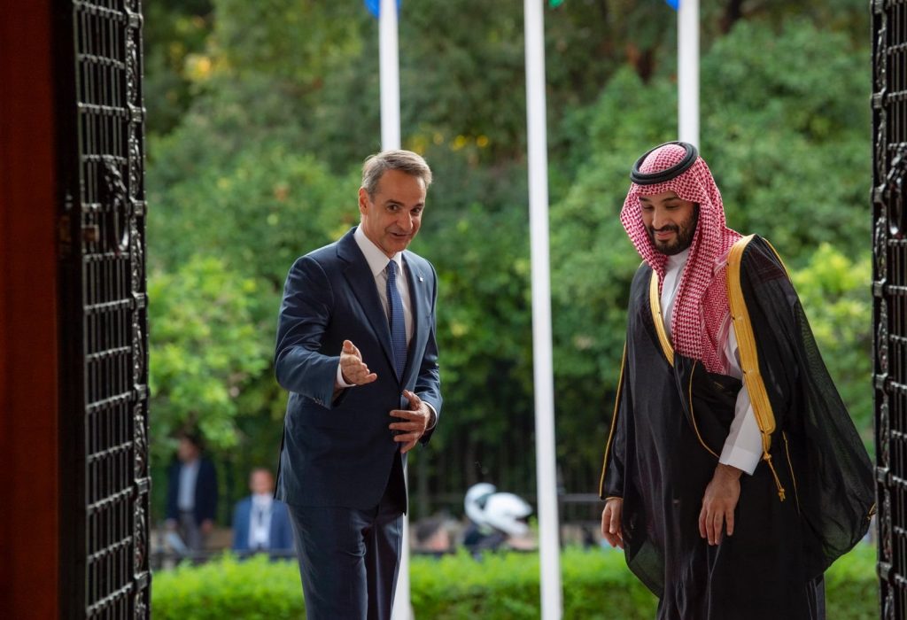 Saudi Arabia’s Crown Prince Mohammed bin Salman arrives in Athens on an official visit. (SPA)