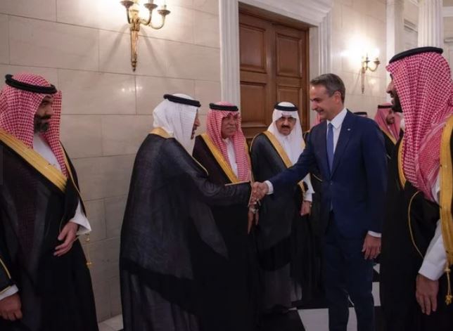 Saudi Arabia’s Crown Prince Mohammed bin Salman arrives in Athens on an official visit. (SPA)