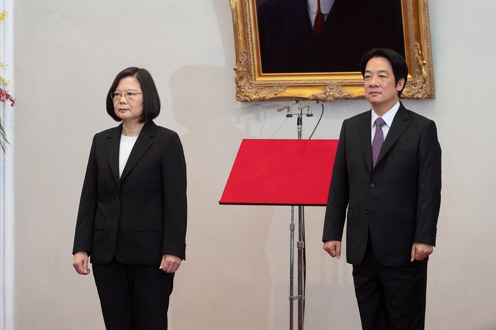 This handout picture taken and released on May 20, 2020 by the Taiwan Presidential office shows Taiwan's President Tsai Ing-wen and Vice President William Lai attending an inauguration ceremony at the Presidential Office in Taipei. (AFP/file)