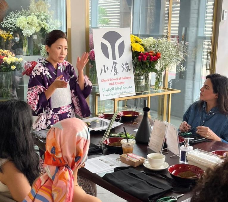 The Ikebana class was hosted as part of Dubai’s popular AlSerkal Avenue’s Natsu event. (Supplied)