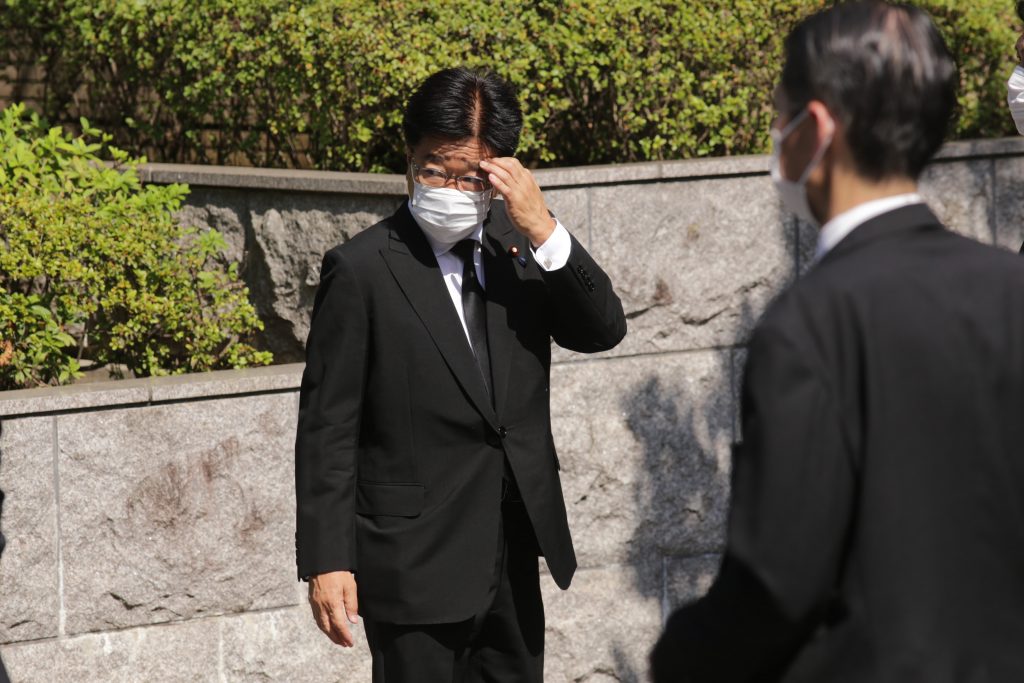 Officials and close friends pay tribute to Shinzo Abe, who was assassinated on Friday. (ANJP /Pierre Boutier)