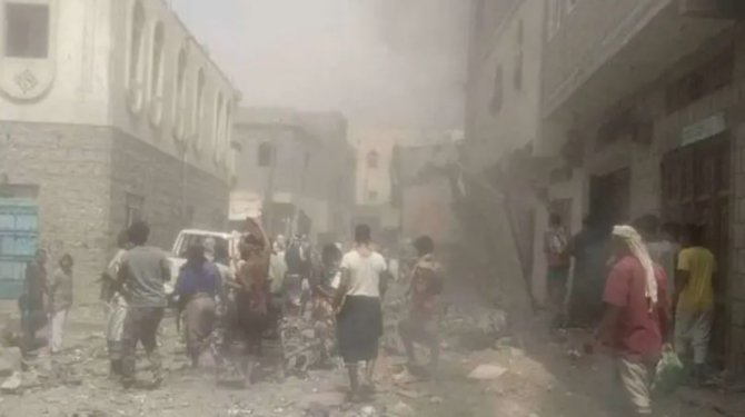 At least six people were killed and 30 more wounded on Tuesday when large blasts hit an arms warehouse in Yemen’s southern province of Abyan. (Screenshot)