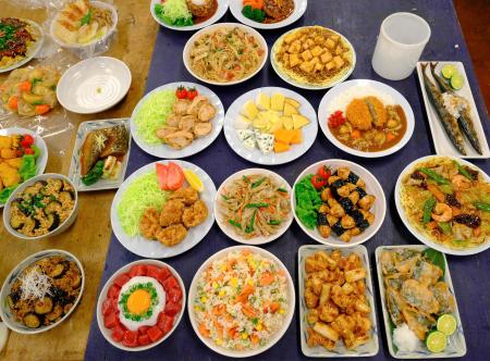 This photo taken on June 17, 2022 shows plastic food samples at an Iwasaki Group factory in Yokohama, Kanagawa prefecture. (AFP)