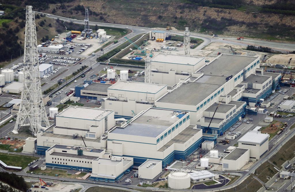 Aerial photo shows the Tokyo Electric Power Co.'s Kariwa nuclear power plant in Kashiwazaki, northwest of Tokyo. (File/Kyodo News via AP)