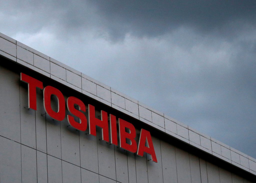 Toshiba reported a 44% improvement in profit for the first fiscal quarter as the Japanese technology giant sought to revamp its brand image and reassure investors about its management. (File photo/AP)